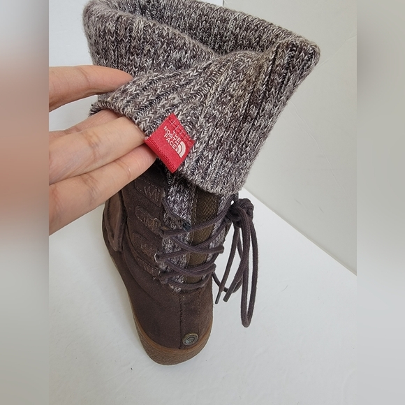 The North Face Sweater Boots Brown Suede Winter Size 7.5 - Picture 5 of 9